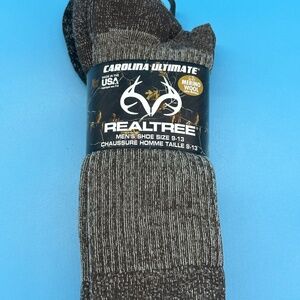 RealTree Carolina Ultimate Merino Wool Socks Men's Large Shoe Size 9-13‎